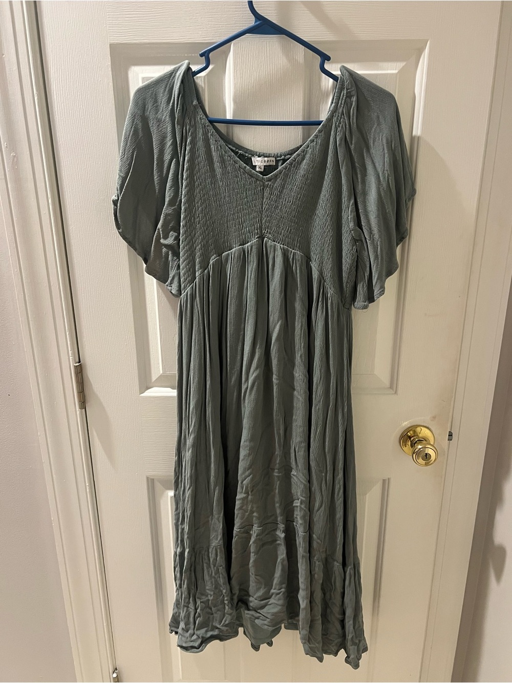 Baltic Born Sage Green Women's Dress - Casual V-Neck Maxi